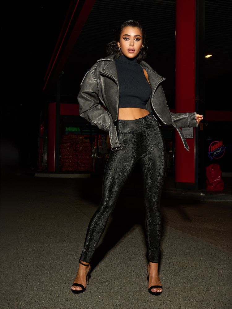 Bona Fashion: Leather leggings "Black Mamba"