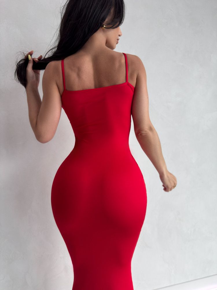 Bona Fide: Long Cami Dress "Red"