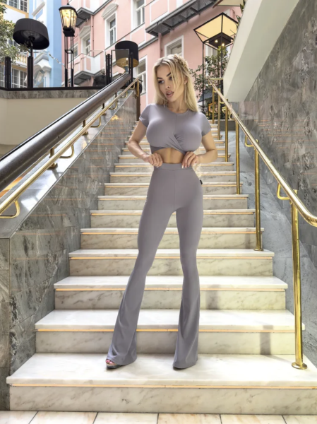 Bona Fashion: Tied Up Top "Gray" Bona Fashion: Tied Up Top "Gray"