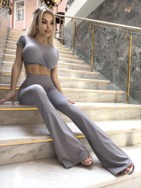Bona Fashion: Tied Up Top "Gray" Bona Fashion: Tied Up Top "Gray"