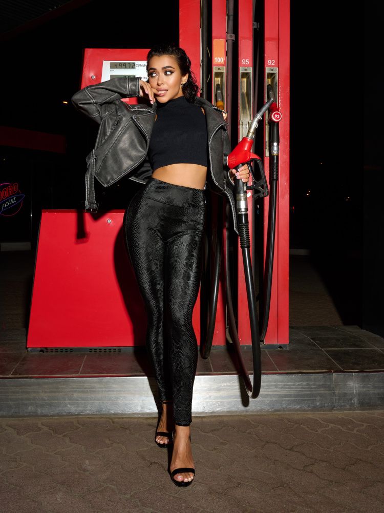 Bona Fashion: Leather leggings "Black Mamba"