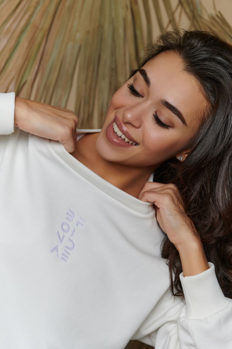 Bona Fide: Happy Sweatshirt "White"