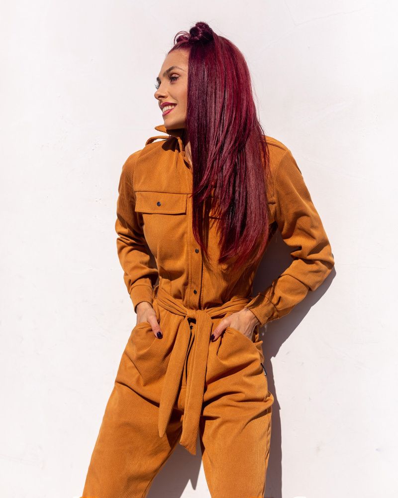 Bona Fide: Safari Jumpsuit  "Caramel Velvet"