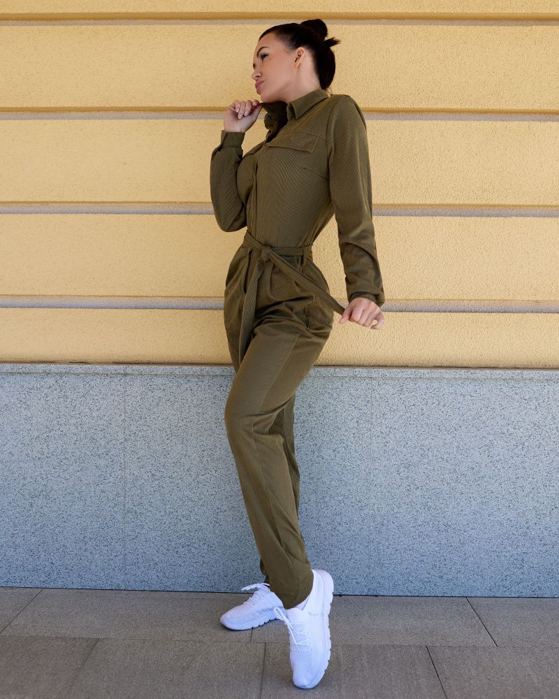 Bona Fide: Safari Jumpsuit "Khaki Velvet"