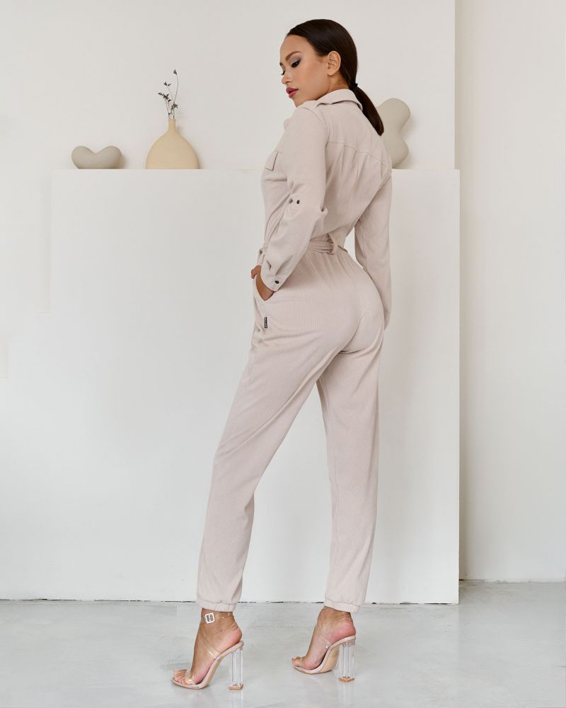 Bona Fide: Safari Jumpsuit "Ivory Velvet"