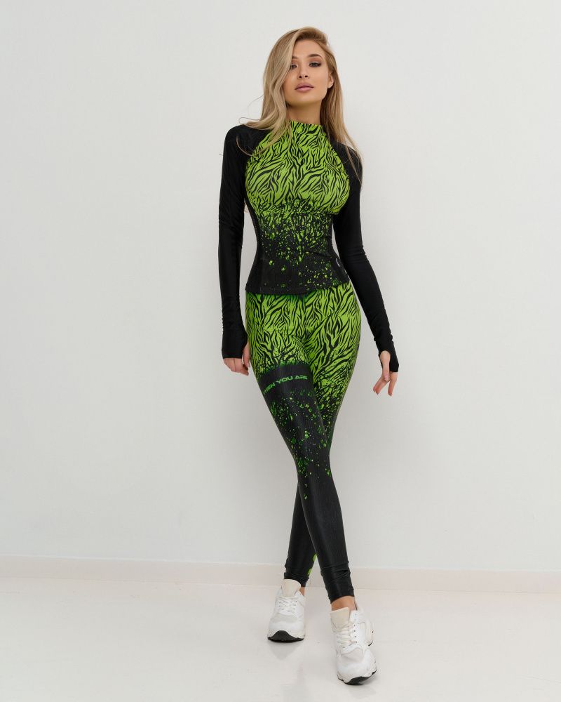 Bona Fide: Rashguard Move Up Long Tiger Lily "Acid Green"