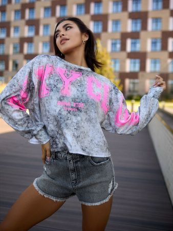 Bona Fide: Oversize Crop Longsleeve "Sexy Club"