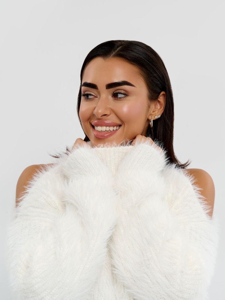 Bona Fashion: Fluffy Sweater "White"