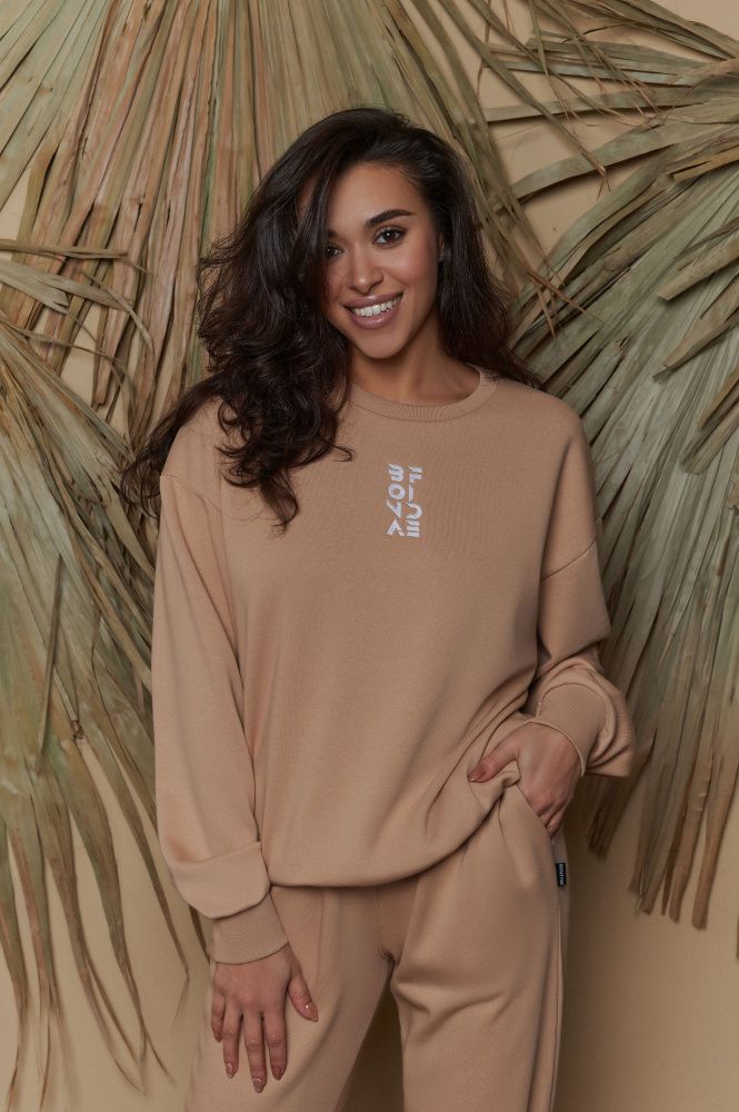 Bona Fide: Happy Sweatshirt "Beige"