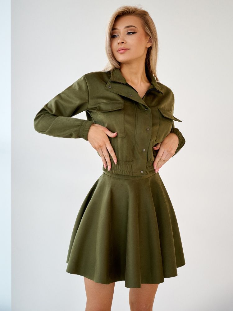 Bona Fashion: Suede Skirt  "Khaki"