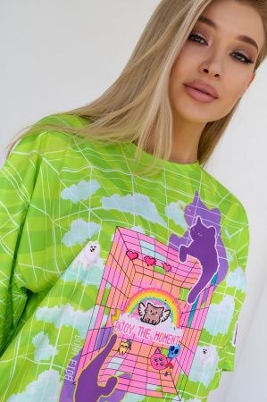 Футболка OVERSIZE T- shirt JOY "Green"