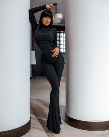 Брюки  : Flares "Black Rib"