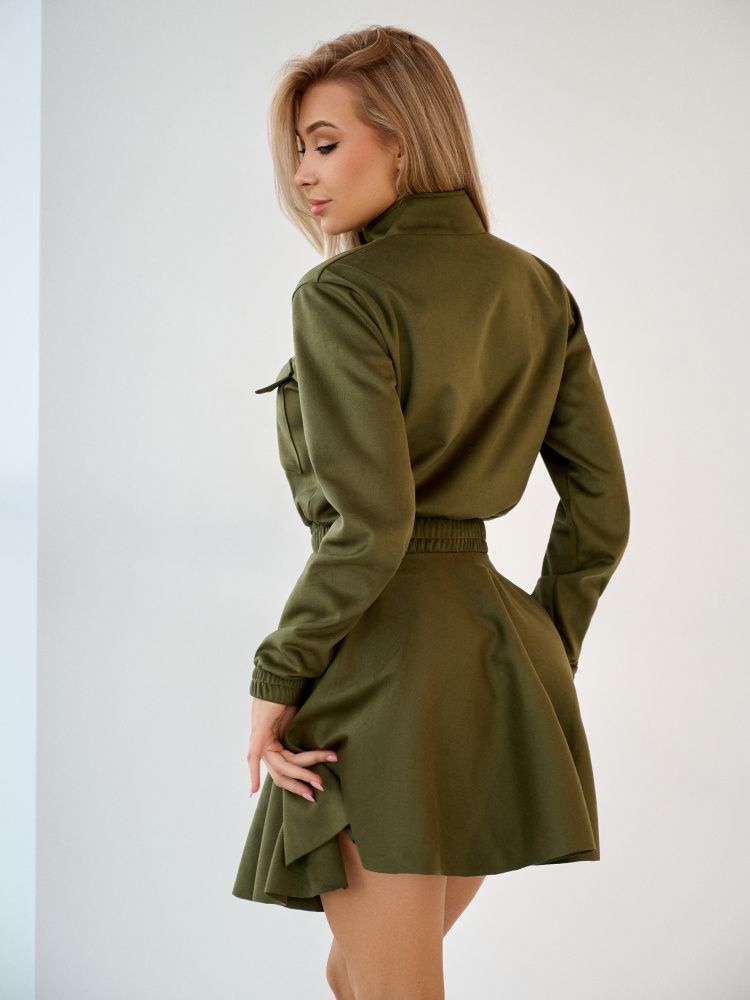 Bona Fashion: Suede Skirt  "Khaki"