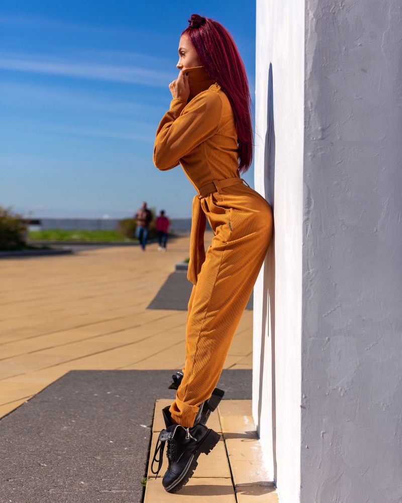 Bona Fide: Safari Jumpsuit  "Caramel Velvet"
