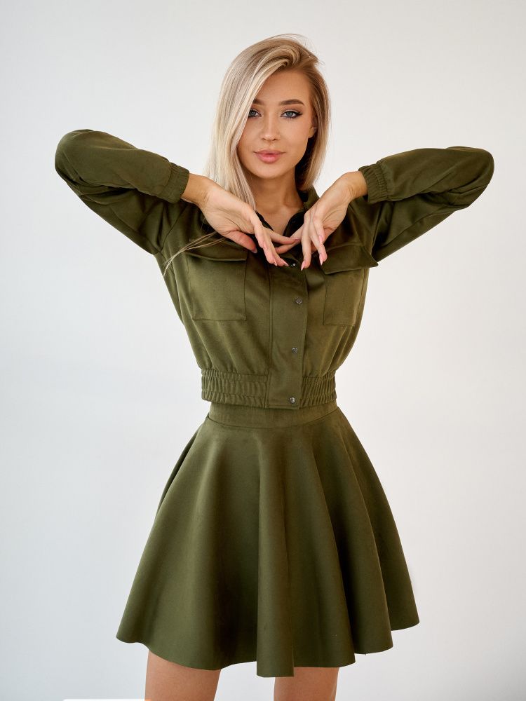 Bona Fashion: Suede Skirt  "Khaki"