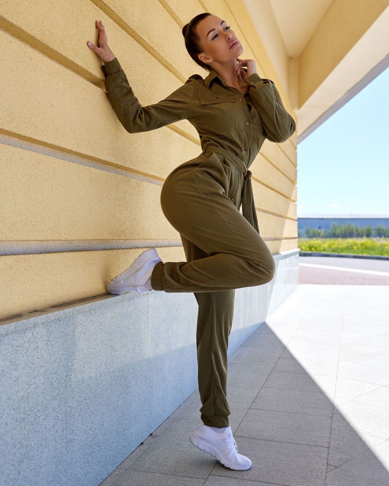 Bona Fide: Safari Jumpsuit "Khaki Velvet"