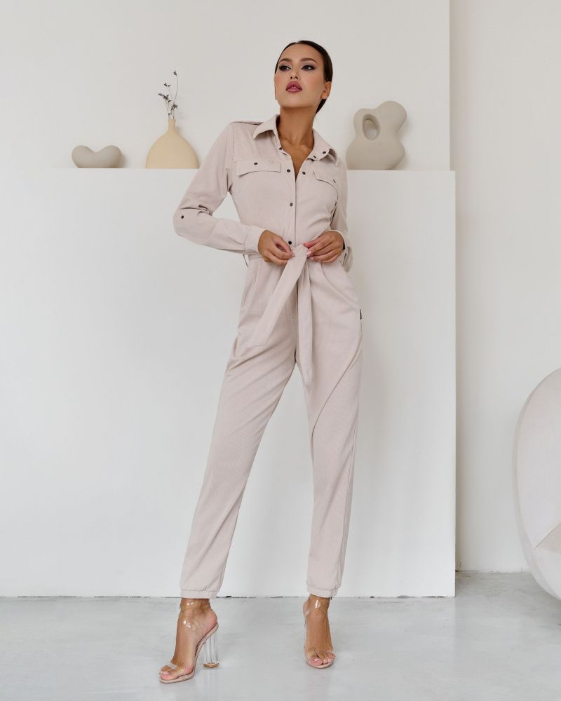 Bona Fide: Safari Jumpsuit "Ivory Velvet"