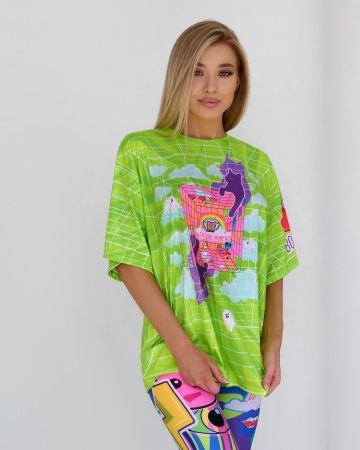 Футболка OVERSIZE T- shirt JOY "Green"