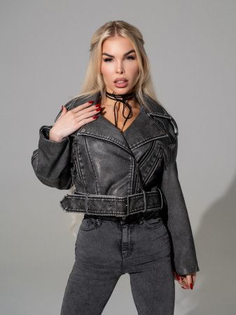 Bona Fashion: Leather jacket "Miss Grey"