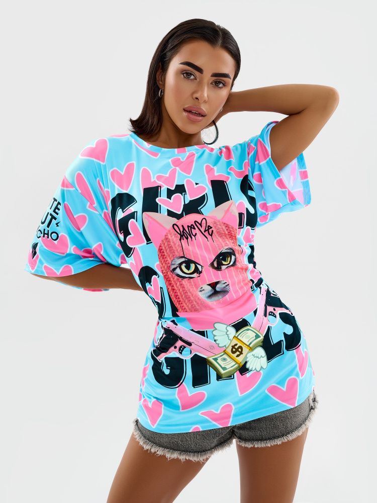 Bona Fashion: OVERSIZE T-shirt "Meow Criminal"