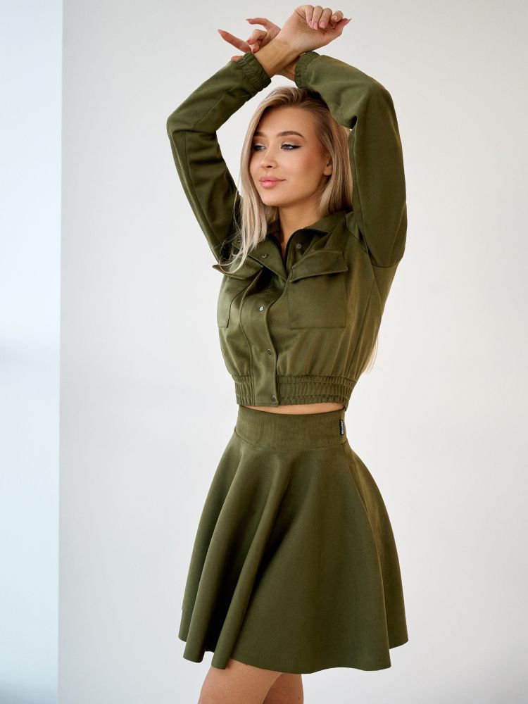 Bona Fashion: Suede Skirt  "Khaki"