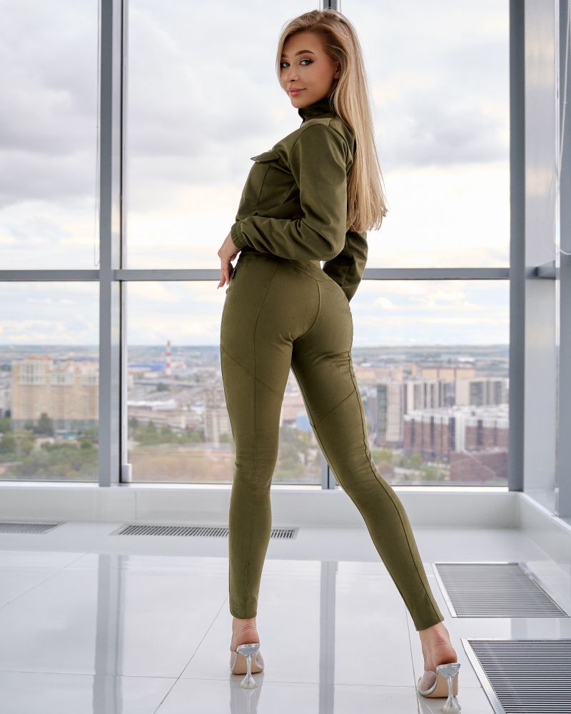 Bona Fashion: Suede Trousers "Khaki"