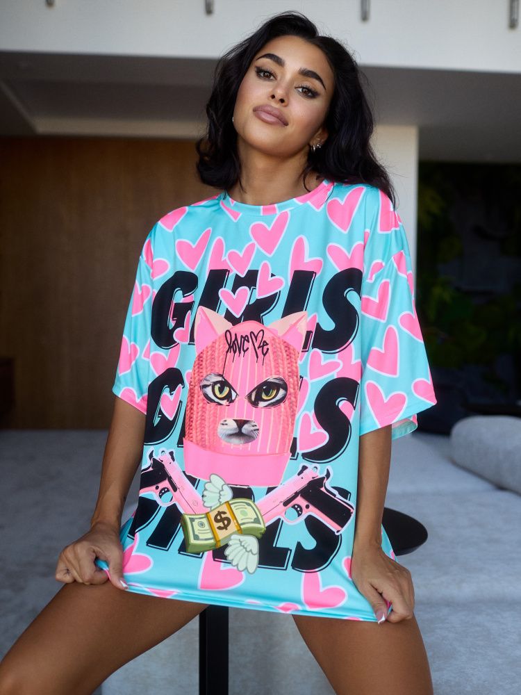 Bona Fashion: OVERSIZE T-shirt "Meow Criminal"