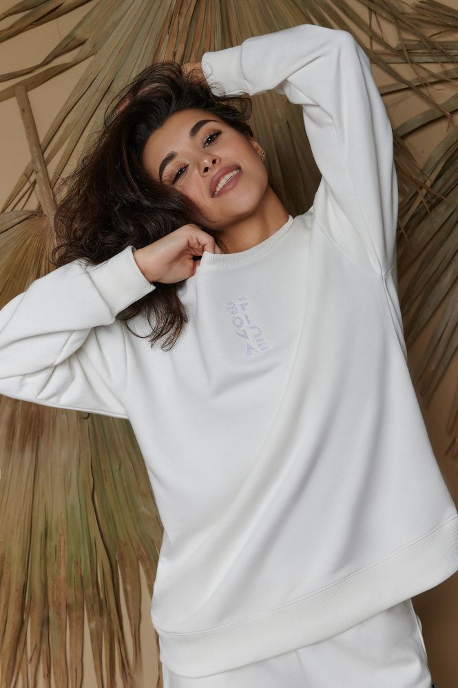 Bona Fide: Happy Sweatshirt "White"