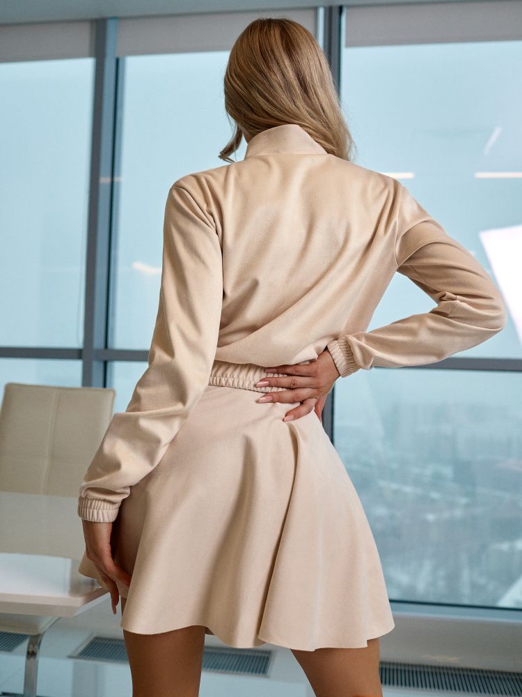 Bona Fashion: Suede Skirt  "Ivory"