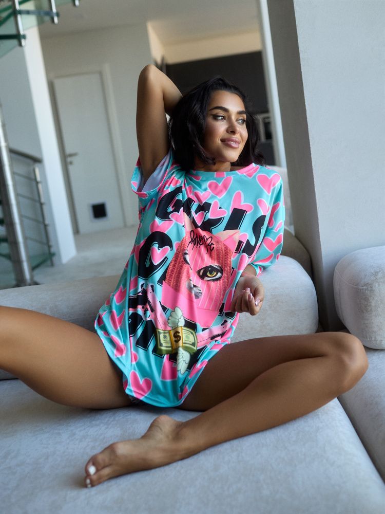 Bona Fashion: OVERSIZE T-shirt "Meow Criminal"