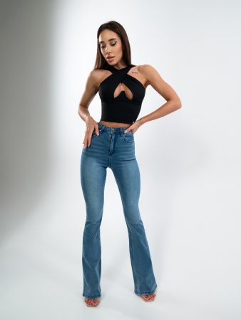 Bona Fashion: Flare Jeans "Light Blue"