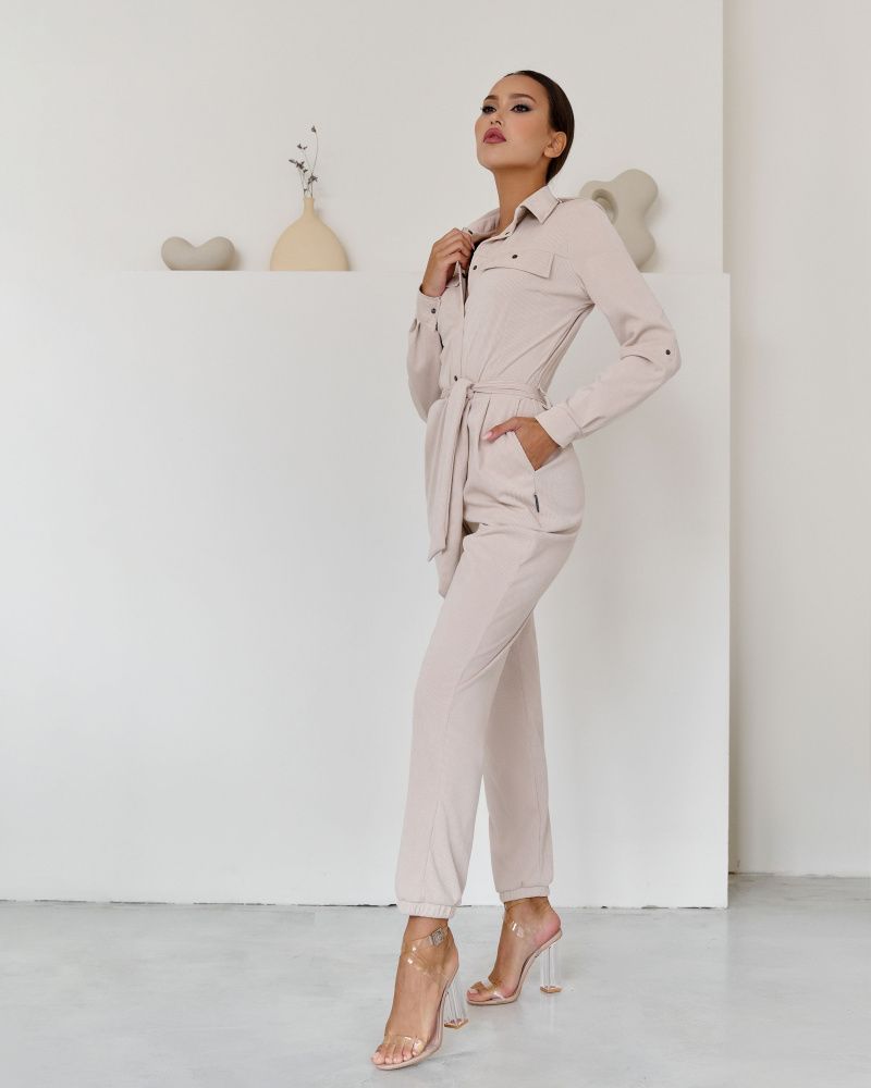 Bona Fide: Safari Jumpsuit "Ivory Velvet"