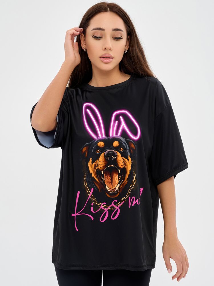 Bona Fashion: OVERSIZE T-shirt "Dangerous Kiss"