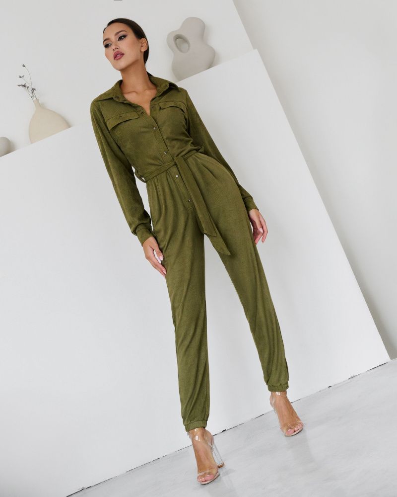 Bona Fide: Safari Jumpsuit "Khaki Velvet"