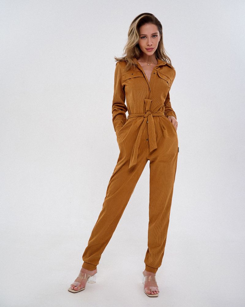 Bona Fide: Safari Jumpsuit  "Caramel Velvet"