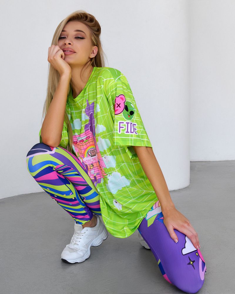 Футболка OVERSIZE T- shirt JOY "Green"