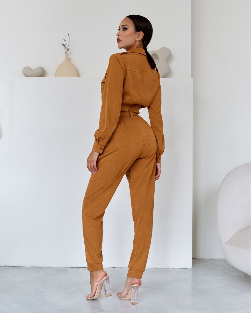 Bona Fide: Safari Jumpsuit  "Caramel Velvet"