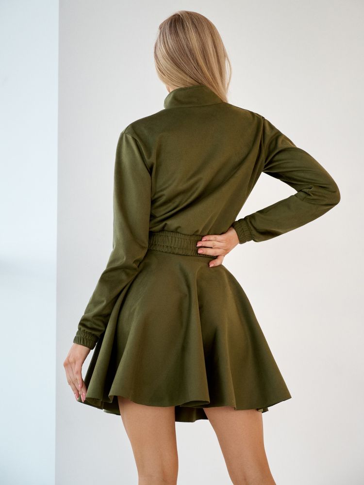 Bona Fashion: Suede Skirt  "Khaki"