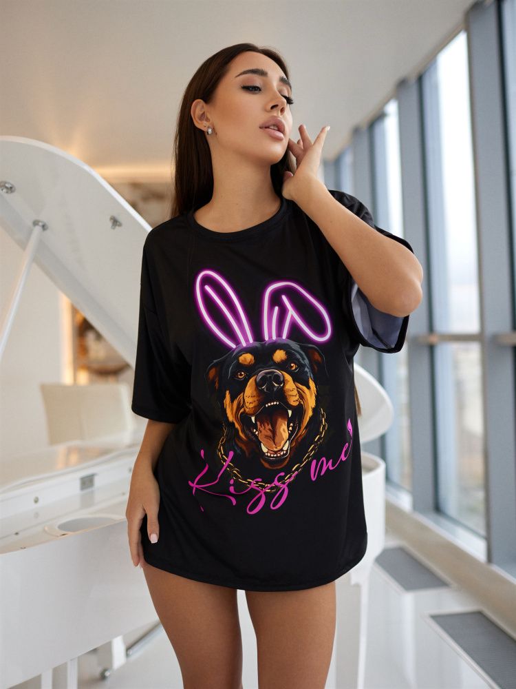 Bona Fashion: OVERSIZE T-shirt "Dangerous Kiss"