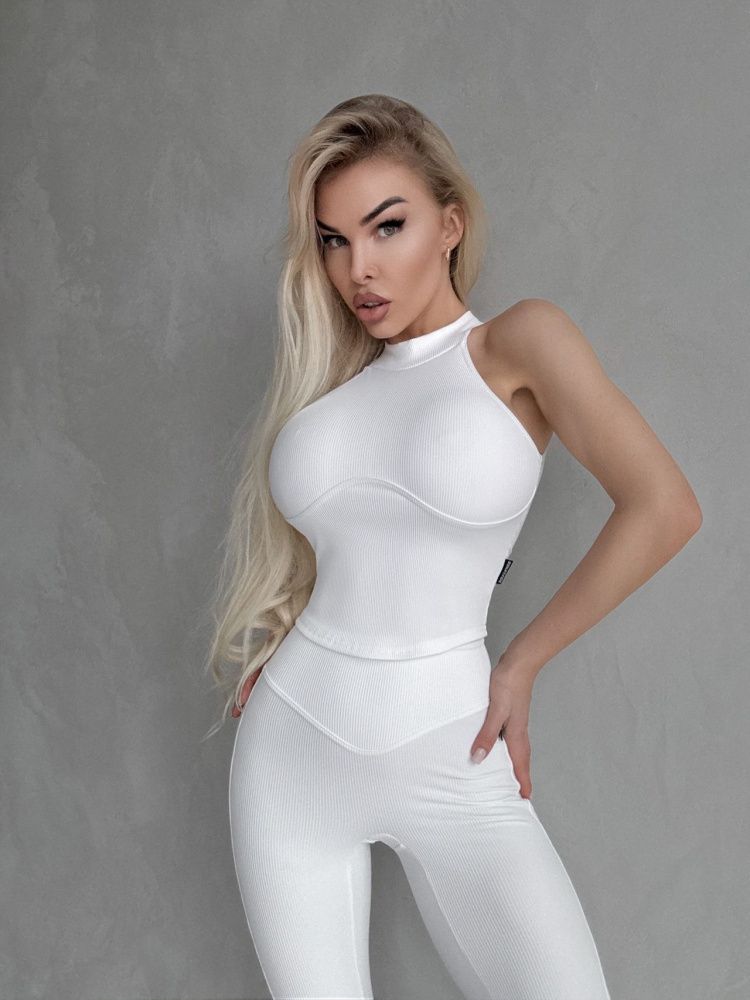 Bona Fashion: Top "Ribbed White"
