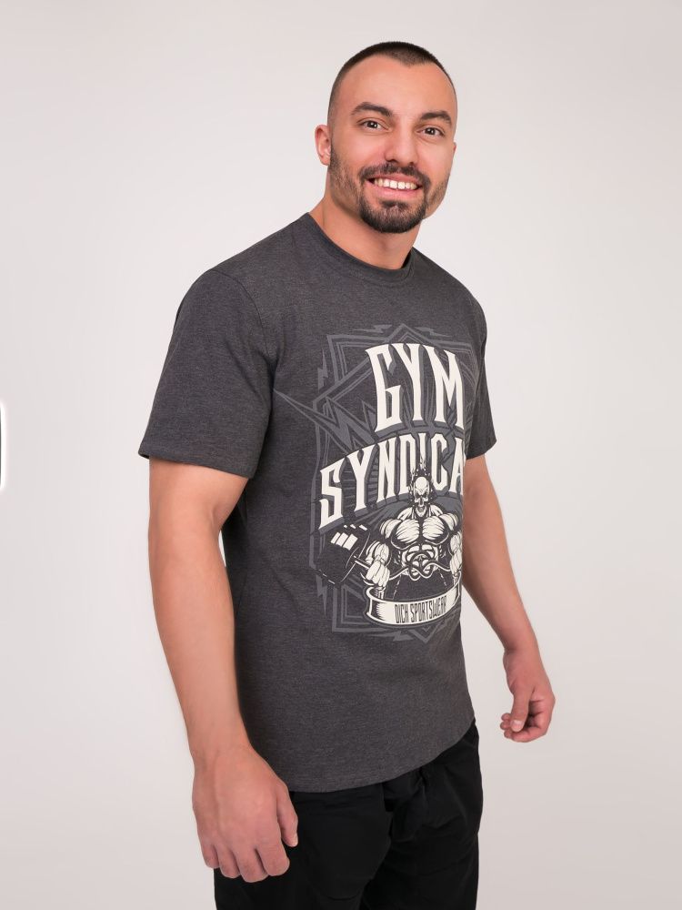 DICH: Classic T-Shirt Dark Gray Melanje "Gym Syndicate"