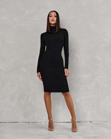Платье Polo Neck Dress "Black Rib"
