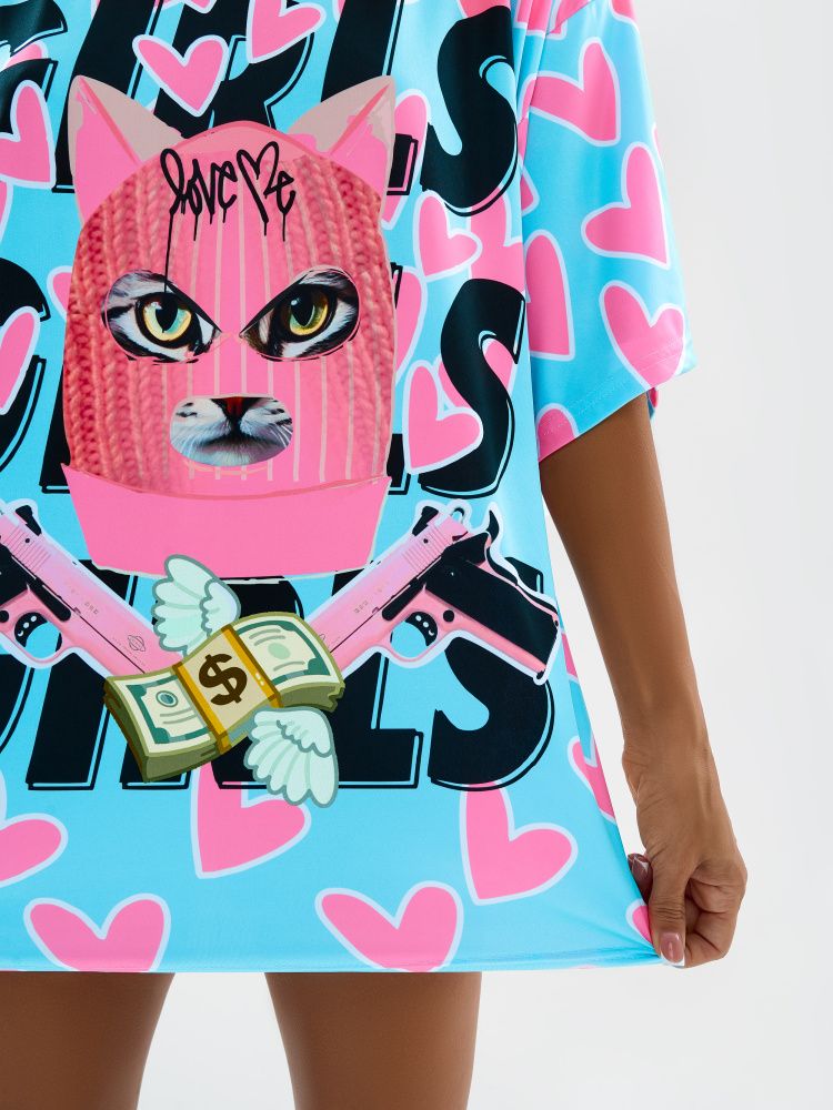 Bona Fashion: OVERSIZE T-shirt "Meow Criminal"
