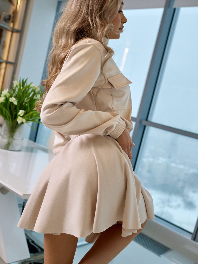 Bona Fashion: Suede Skirt  "Ivory"