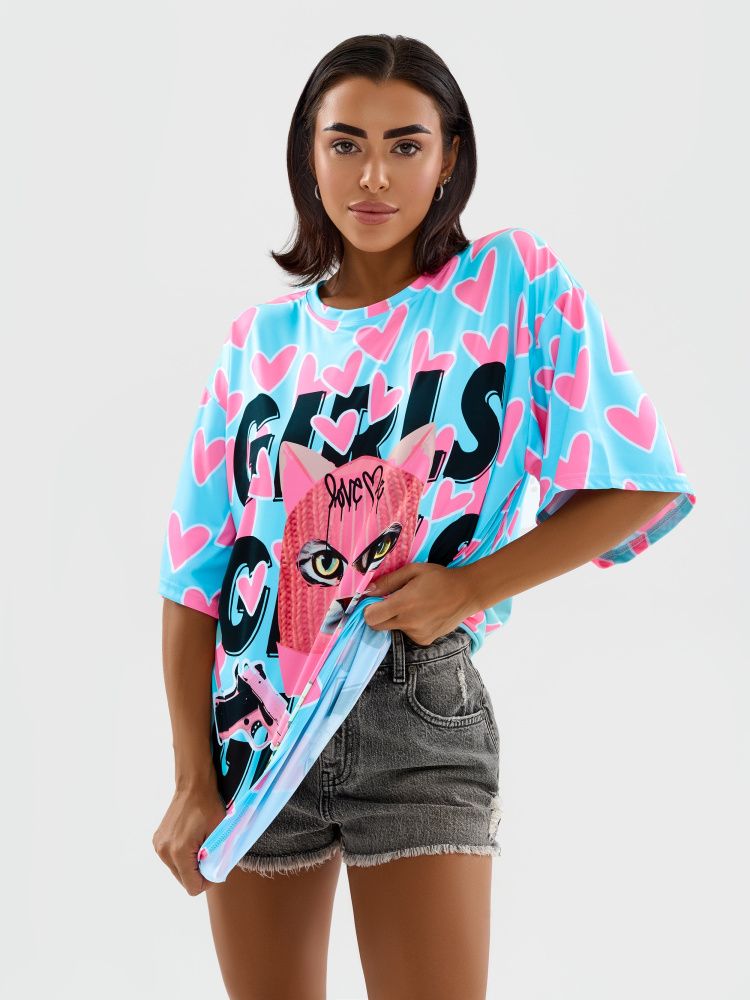 Bona Fashion: OVERSIZE T-shirt "Meow Criminal"