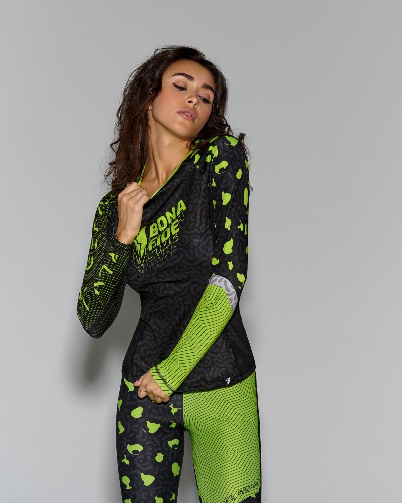 Bona Fide: Rashguard Round Run Like Gepard "Lime"