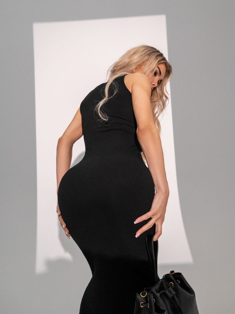 Bona Fide: Long Dress "Black Rib"