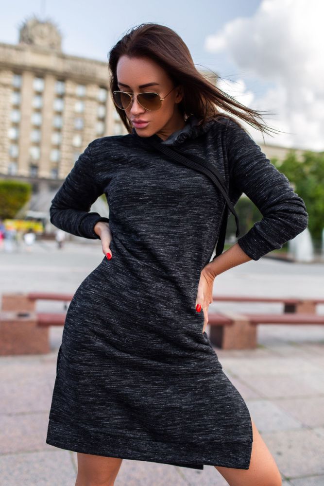 Bona Fide: Bona&Gonna Dress "Black Melanje"