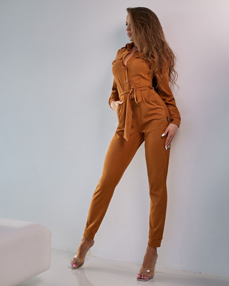 Bona Fide: Safari Jumpsuit  "Caramel Velvet"