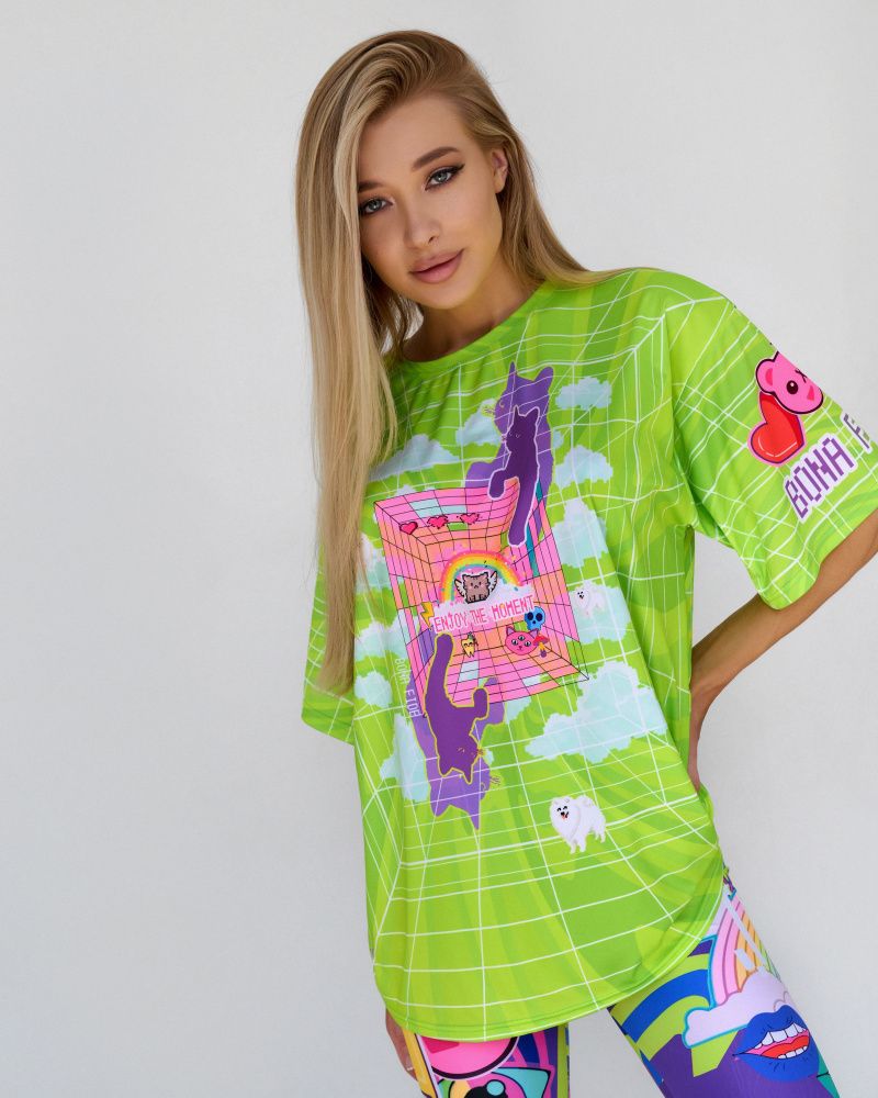 Футболка OVERSIZE T- shirt JOY "Green"